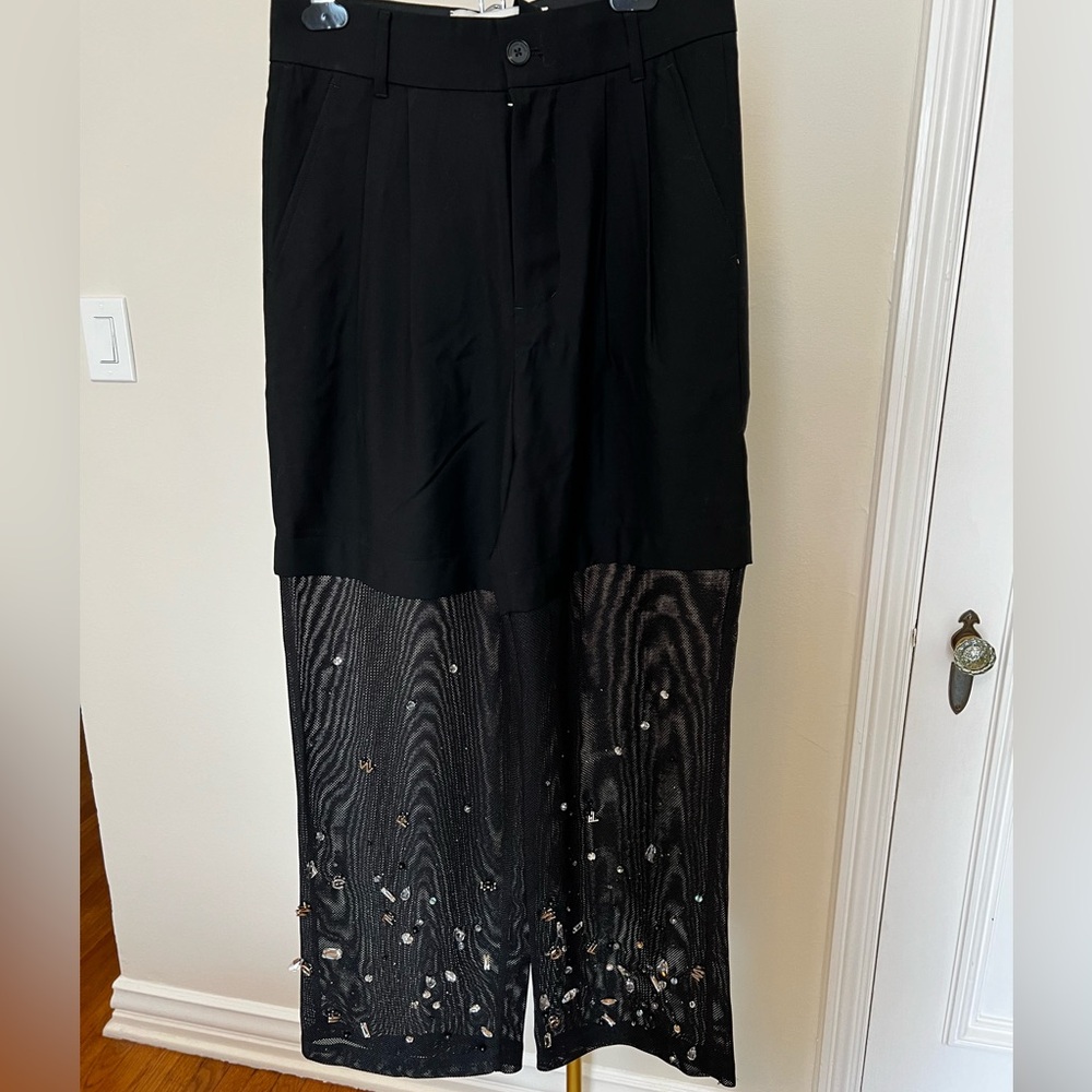 Feng Chen Wang black wool embellished pants. Xs. Never worn